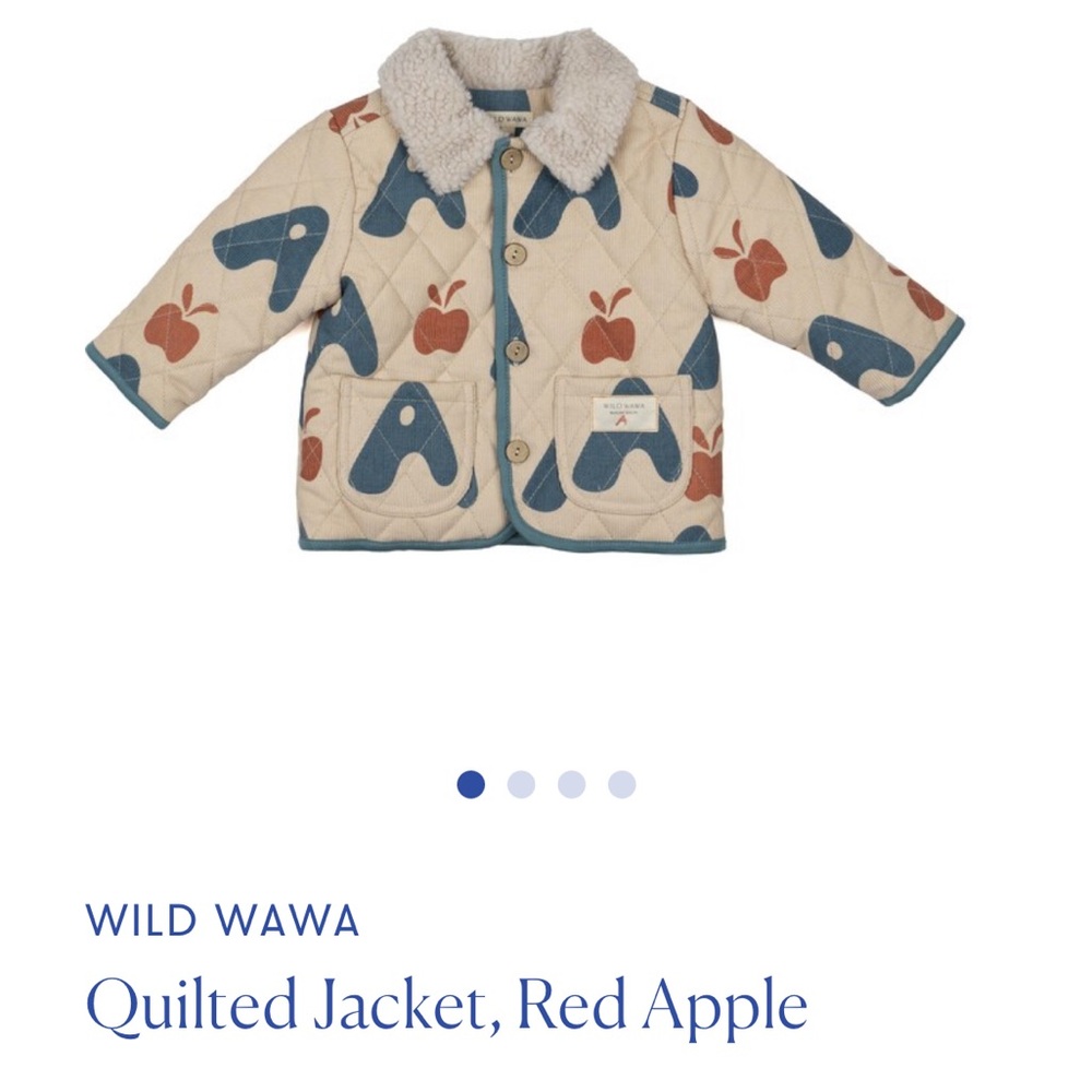 Wild Wawa Apple Quilted Jacket Red Apple 5-6
